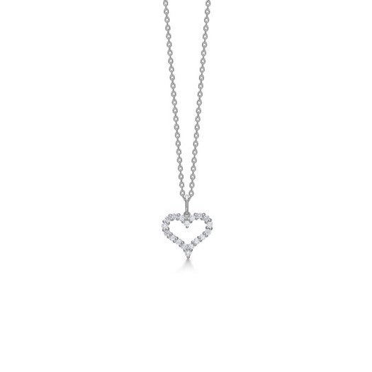 Tender Heart vedhæng i 14 kt hvidguld med 0,36 ct diamanter fra Mads Z Gold Label – hjerteformet vedhæng.